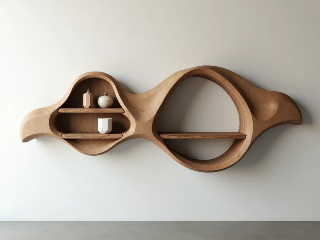 Fjord series sculptural wall shelf