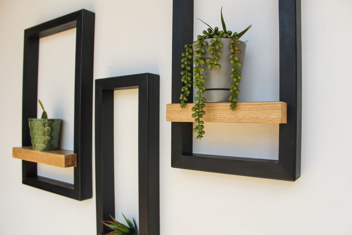 Industrial style wall shelving unit