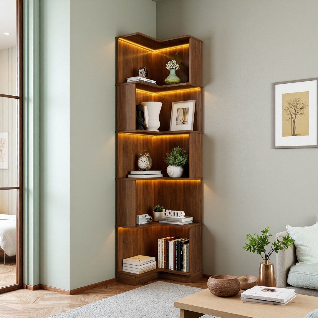 Heritage corner display shelf